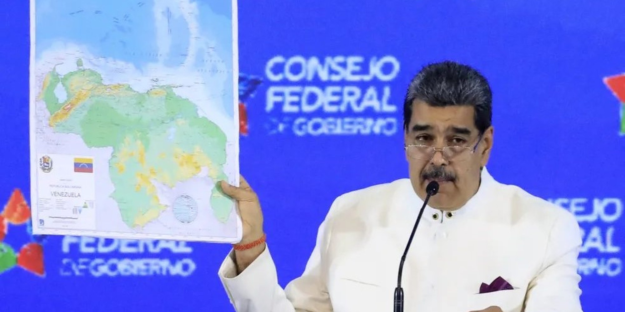 Maduro divulga o “novo mapa” da Venezuela com a incorporação de parte da Guiana