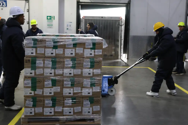Nesta primeira remessa, chegaram 11.978 unidades do remédio