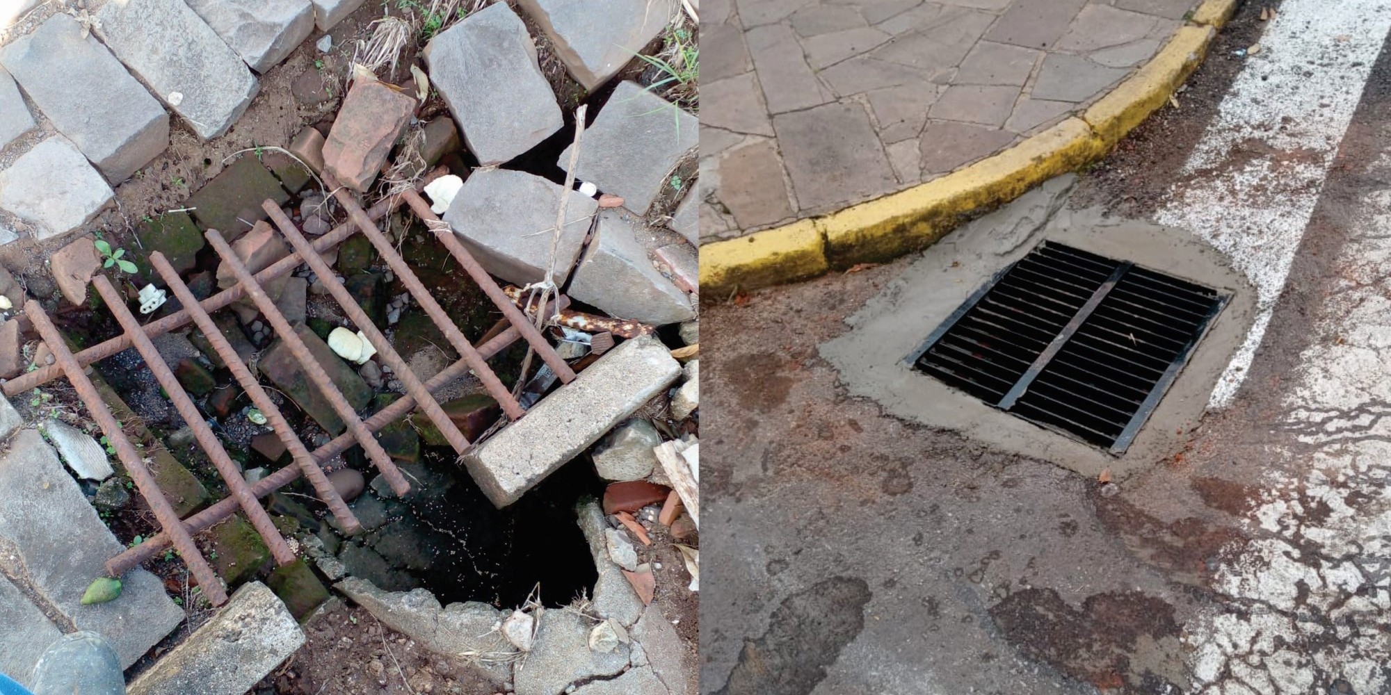 Obras executa limpeza e reconstrução das bocas de lobo