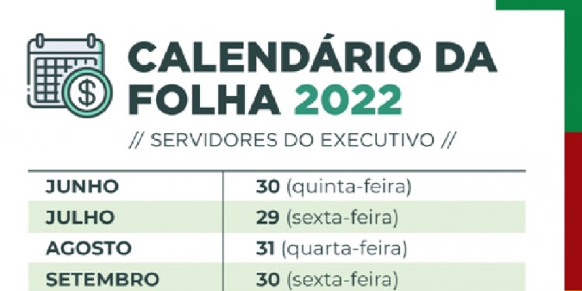 Salários de junho serão pagos nesta quinta-feira (30)
