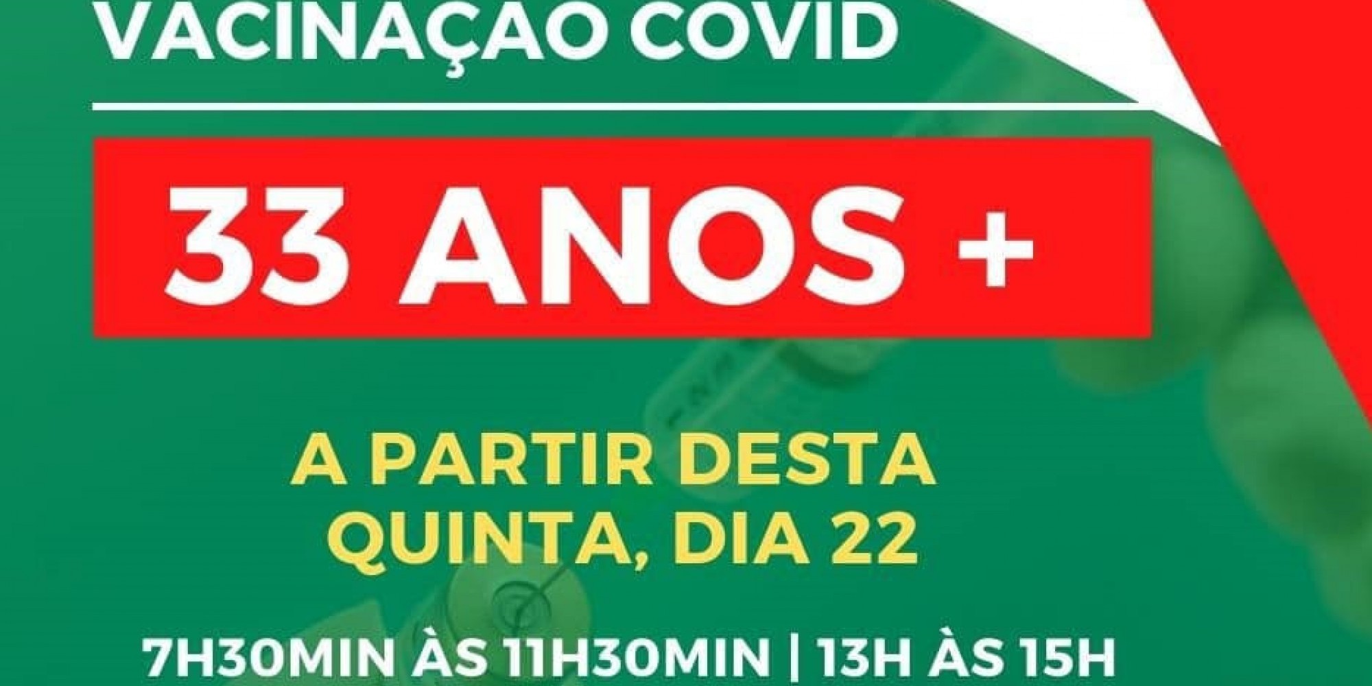 Vacinação ocorre a partir desta quinta-feira (22) Vacinação ocorre a partir desta quinta-feira (22)