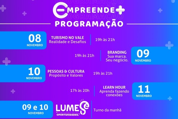 Empreende +: uma semana de turismo, negócios, cultura e conhecimento