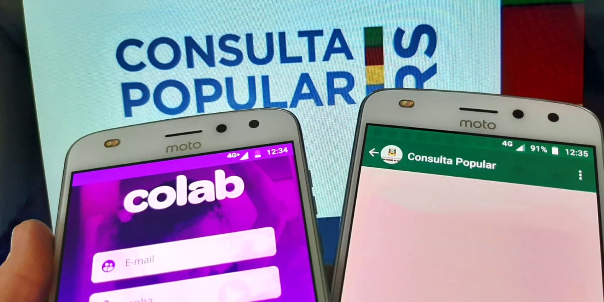 Votação ocorre de forma digital por meio do aplicativo Colab, pelo site da Consulta Popular e também por meio de Whatsapp. Votação ocorre de forma digital por meio do aplicativo Colab, pelo site da Consulta Popular e também por meio de Whatsapp.