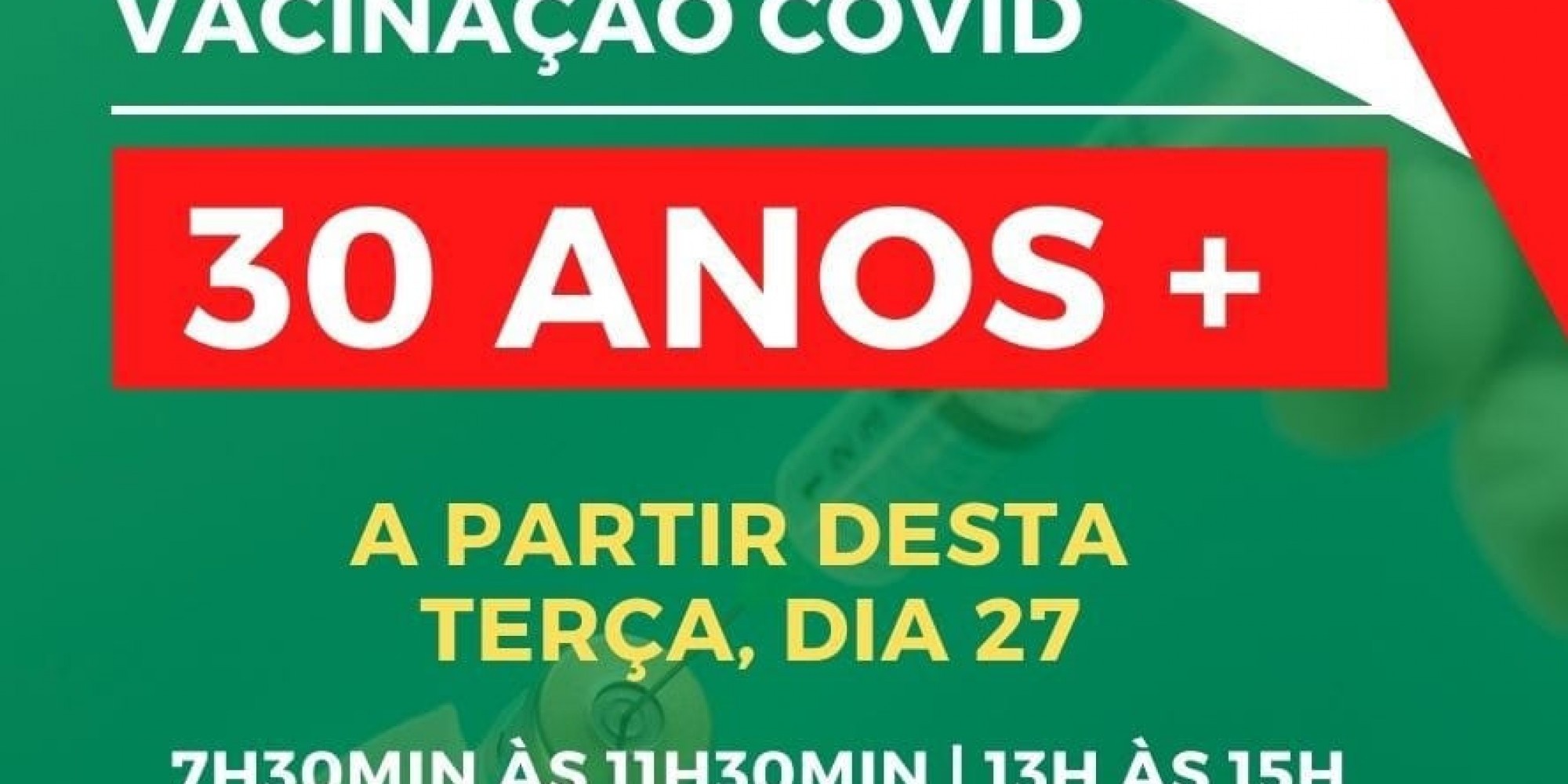 Imunização ocorre a partir desta terça-feira (27) Imunização ocorre a partir desta terça-feira (27)