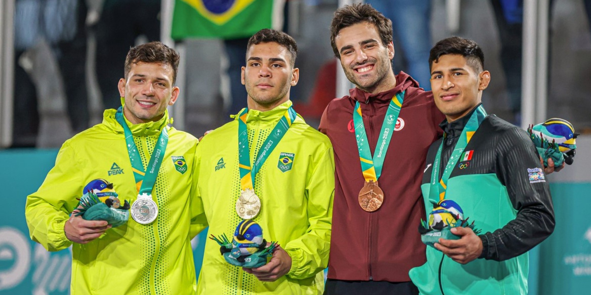 . A categoria até 73 quilos (kg) teve dobradinha brasileira . A categoria até 73 quilos (kg) teve dobradinha brasileira