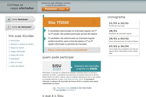 Os resultados serão divulgados no dia 28 de janeiro