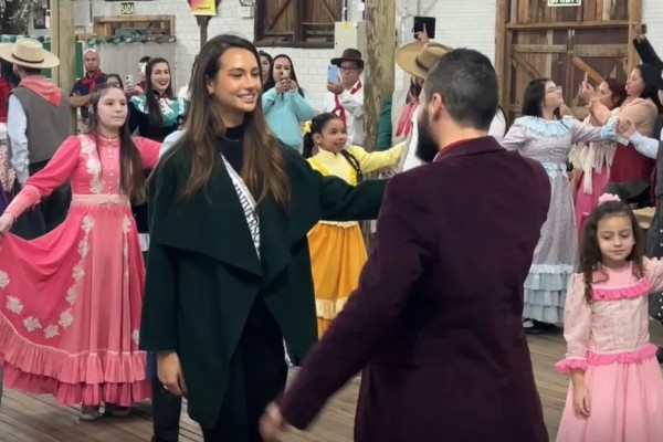 Miss Brasil surpreende em apresentação de dança tradicional gaúcha 