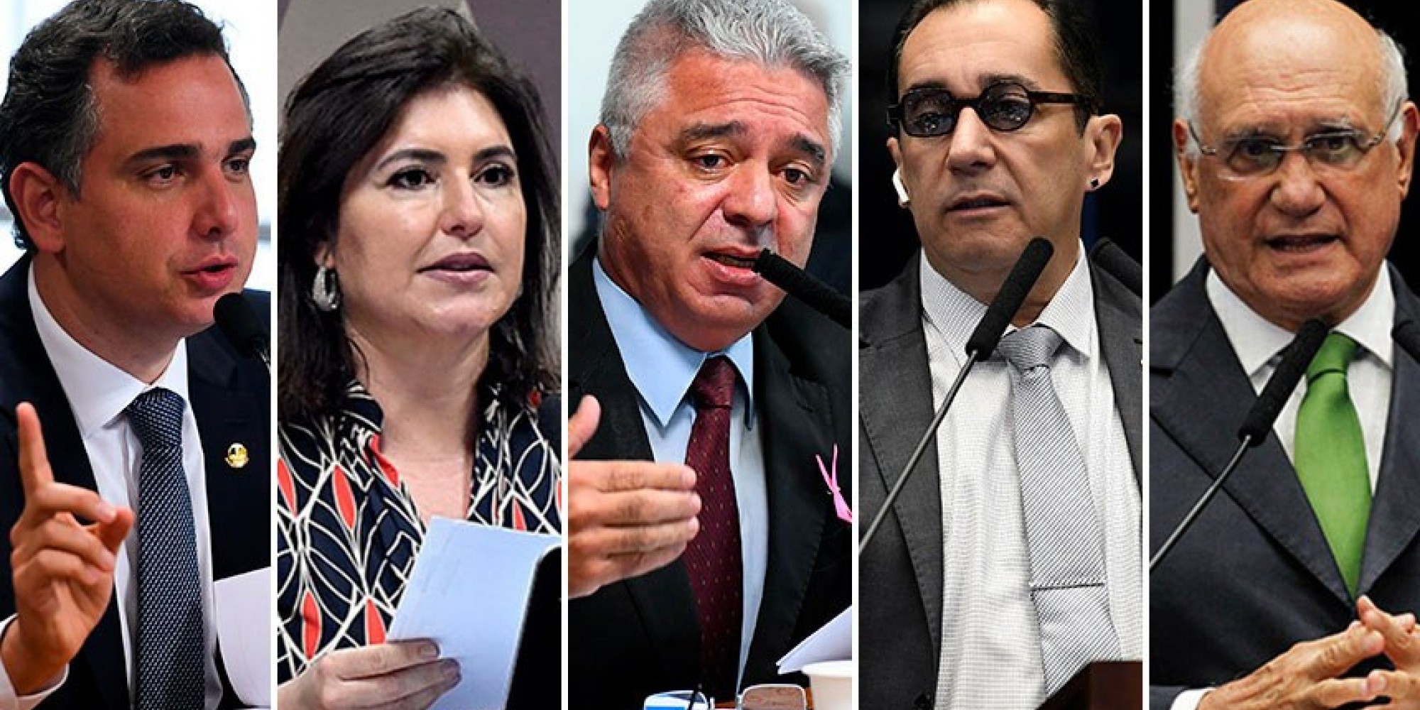 Rodrigo Pacheco (DEM-MG), Simone Tebet (MDB-MS), Major Olimpio (PSL-SP), Jorge Kajuru (Cidadania-GO) e Lasier Martins (Podemos-RS) Rodrigo Pacheco (DEM-MG), Simone Tebet (MDB-MS), Major Olimpio (PSL-SP), Jorge Kajuru (Cidadania-GO) e Lasier Martins (Podemos-RS)