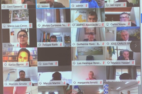  Presidentes e representantes das 27 Associações Regionais de Municípios do Rio Grande do Sul participaram da videoconferência 