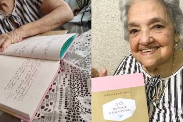 Idosa de 92 anos escreve livro à mão para netos 